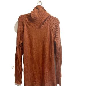 Time and Tru Women Brown Sweater XXL Ribbed Knit Turtleneck Pullover Long Sleeve